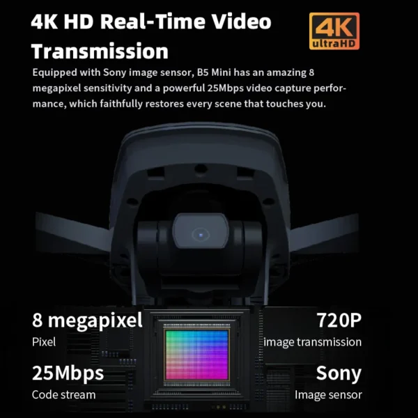 B5 Mini 4K PRO Drone HD Camera Brushless 3-Axis Gimbal GPS Quadcopter 5G FPV 3KM 26 mins Flight Dual Camera Mini Drone 250g - Image 3
