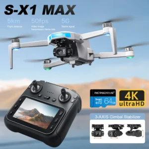 Mini Drone with Screen Professional 5G GPS 8K HD Cameras EIS 4K Aerial 3-Axis Gimbal Anti-shake Brushless Drones S-X1 RC Dron