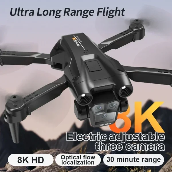 M4 RC Drone 8K Professinal with Wide Angle Triple HD Camera Foldable RC Helicopter WIFI FPV Height Hold Toy Drone Birthday Gifts - Image 2