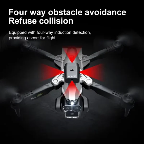 2 Batteries K10 MAX: 3 Camera Remote Control Drone with SD Three ESC Camera Optical Flow Positioning 360° Obstacle Avoidance 2.4 - Image 3
