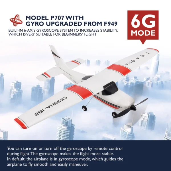 WLtoys F949 2.4G 3D6G 3Ch RC Airplane Fixed Wing Plane Outdoor Toys Drone RTF Upgrade Version Digital Servo F949S With Gyroscope - Image 2