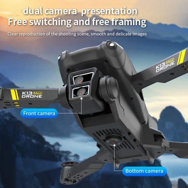 New K13 Drone 4k Professional 8k HD Triple Camera FPV Gesture Photography Aerial Aerial Photographer Foldable Quadcopter - Image 3