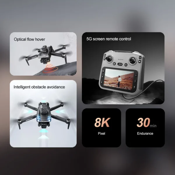 For Xiaomi V198 MAX GPS Drone 8K HD Aerial Photography Dual Camera Brushless Quadrotor Laser Obstacle Avoidance Aerial Optical - Image 6
