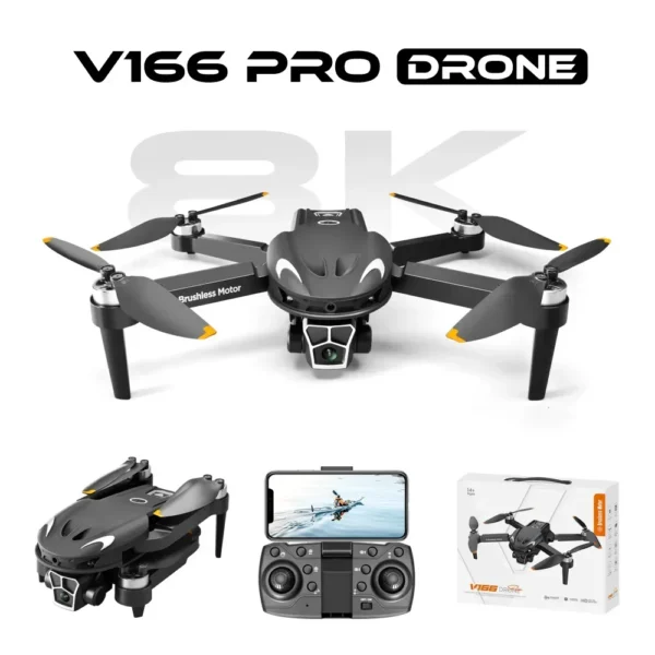 V166 drone with 8K 4K dual cameras Obstacle avoidance optical positioning foldable Wifi Fpv Brushless RC Dron Quadcopter Toy - Image 5