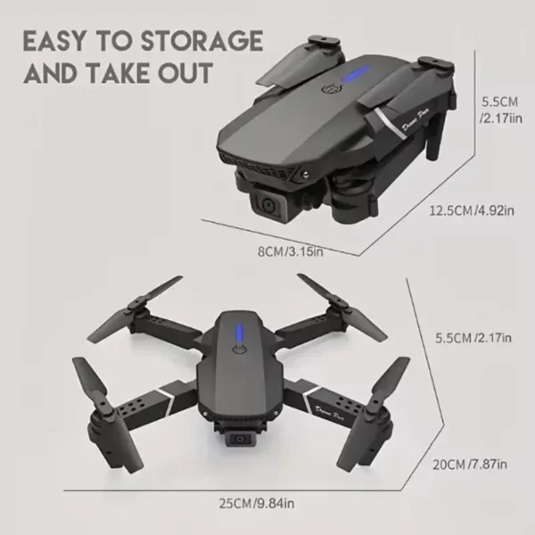 E88Pro RC Drone 4K Professinal 3 Batteries With 1080P Wide Angle Dual HD Camera Foldable RC Helicopter WIFI FPV Height Hold - Image 6