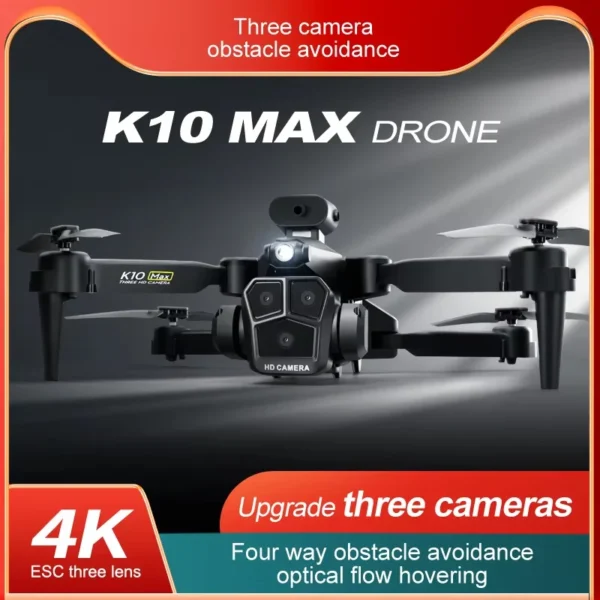 2 Batteries K10 MAX: 3 Camera Remote Control Drone with SD Three ESC Camera Optical Flow Positioning 360° Obstacle Avoidance 2.4 - Image 6