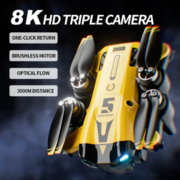 KBDFA New M5 Max Drone 8K Professinal 4K HD Camera Wide Angle Optical Flow Localization Brushless Motor RC Quadcopter Apron Sell - Image 6