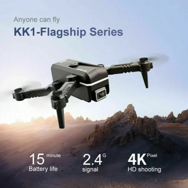 Quad air Drone RC Drone 4K HD Dual Camera WIFI FPV KK1 2 x Battery Rc Quadcopter - Image 3