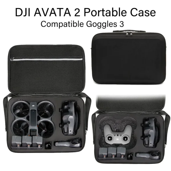 for DJI Avata 2 Portable Case Compatible Goggles 3 Fly Smart Combo Large-capacity FPV RC Storage Bag Outdoor Shooting - Image 2
