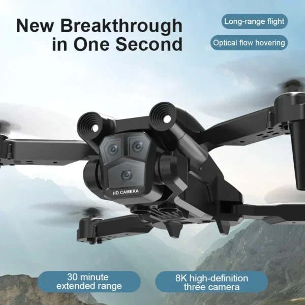 M4 RC Drone 8K Professinal with Wide Angle Triple HD Camera Foldable RC Helicopter WIFI FPV Height Hold Toy Drone Birthday Gifts - Image 3