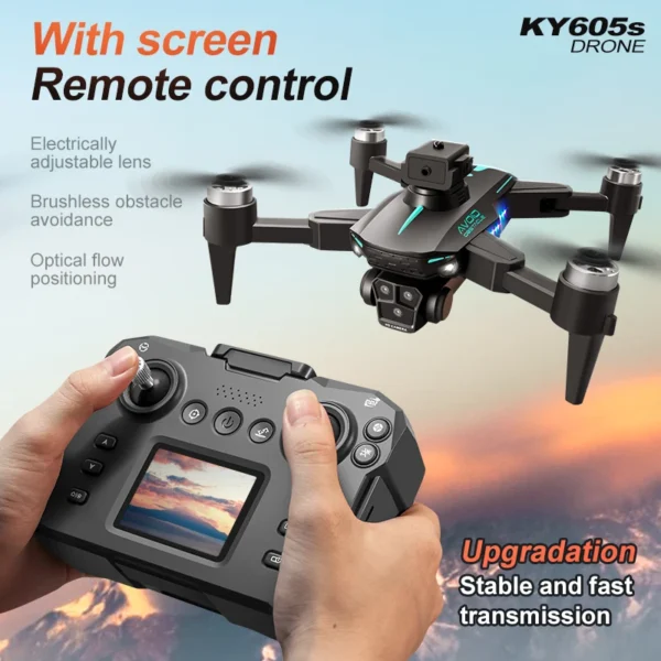 New KY605S MAX LCD Screen Drone 8k Profesional HD Camera Obstacle Avoidance Aerial Photography Optical Flow Foldable Quadcopter - Image 5
