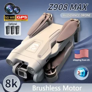 Z908 Pro Max 8K HD GPS Drone Dual Camera Brushless Motor Optical Flow Obstacle Avoidance Foldable Quadcopter Toy for Beginners
