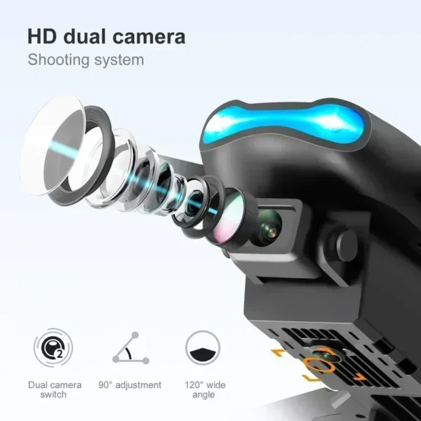 New E99 8K HD Camera Remote Control Drones Foldable Quadcopter Optical Flow Positioning Aerial Photography Remote Control Dron - Image 2