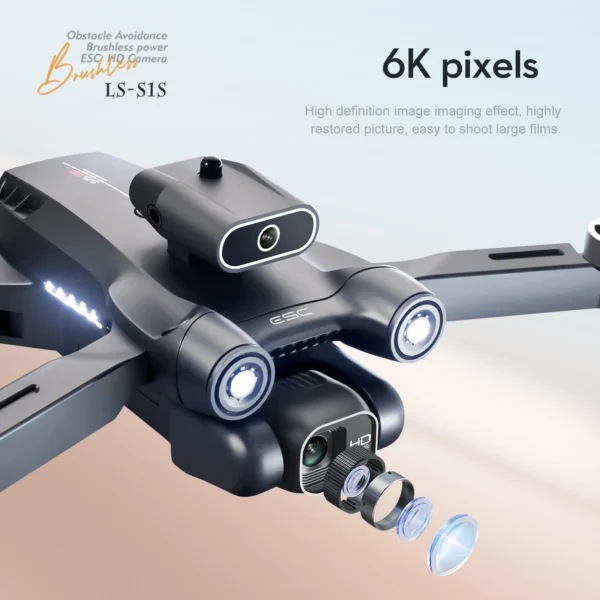 S1S Mini Drone with 4K HD Camera Brushless Optical Flow Intelligent Obstacle Avoidance Foldable RC Quadcopter Gift Small Dron - Image 4