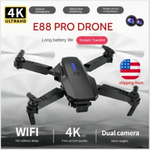 E88Pro RC Drone 4K Professinal 3 Batteries With 1080P Wide Angle Dual HD Camera Foldable RC Helicopter WIFI FPV Height Hold