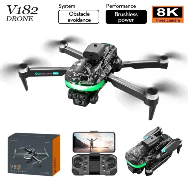 2024 New V182 Drone 8K Professional Brushless Motor 4K Dual HD Aerial Photography FPV Obstacle Avoidance Quadrotor Toys UAV - Image 4