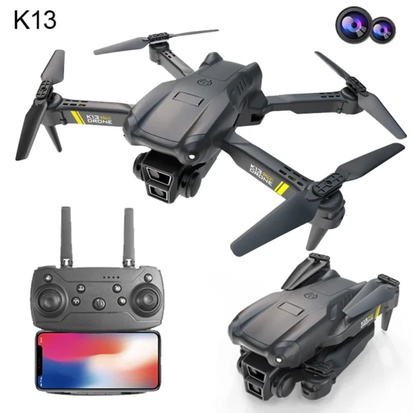 New K13 Drone 4k Professional 8k HD Triple Camera FPV Gesture Photography Aerial Aerial Photographer Foldable Quadcopter - Image 4