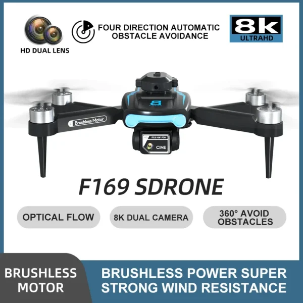 F169 8K Rc Drone 4k Professional Camera 2.4G WIFI Obstacle Avoidance Helicopter Remote Control Quadcopter RC Toys - Image 4