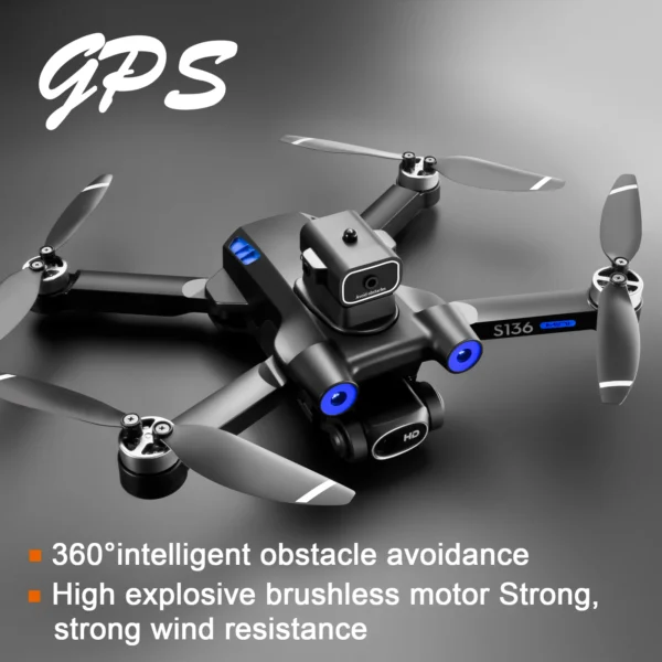 S136 Drone HD Professional Dual ESC Camera GPS Optical Flow Positioning Obstacle Avoidance Brushless RC Foldable Quadcopter - Image 6