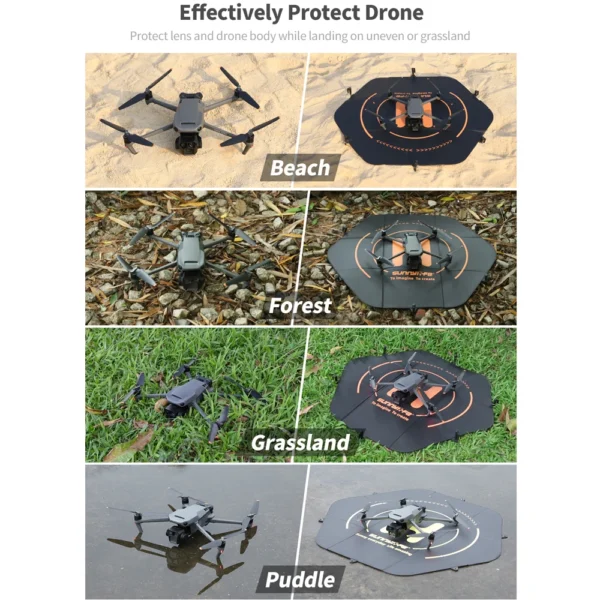 Sunnylife 80cm Waterproof Drone Landing Pad Set for DJI Mavic Series/Mavic Air Series/Mini Series Portable Landing Platfrom Mats - Image 3