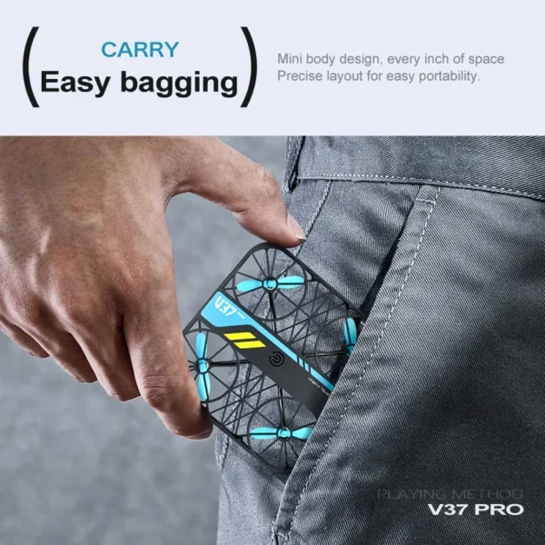 4D-V37 Mini Pocket Drone Altitude Hover Aerial Photograph 2.4G WiFi HD Image Transmission FPV RC Quadcopter Drone with 4K Camera - Image 5