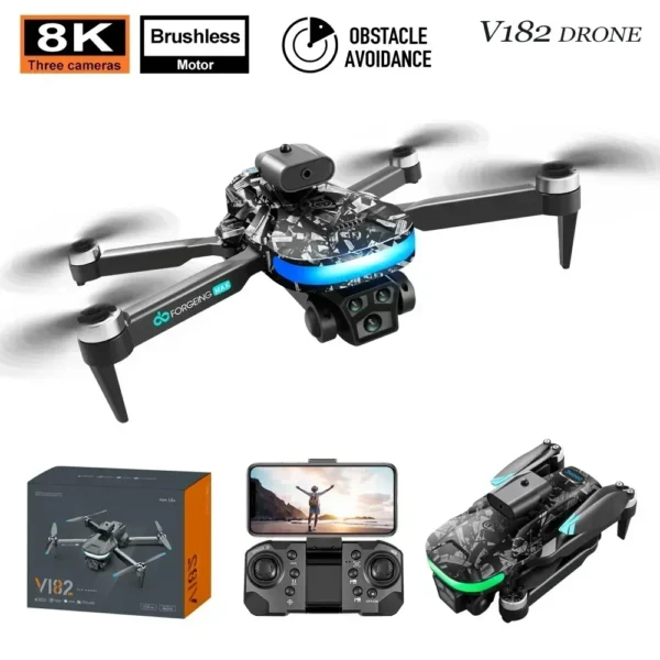 2024 New V182 Drone 8K Professional Brushless Motor 4K Dual HD Aerial Photography FPV Obstacle Avoidance Quadrotor Toys UAV - Image 2