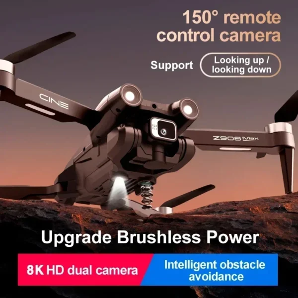 Z908 Pro Max GPS Drone Brushless 8K HD Dual Camera Optical Flow Obstacle Avoidance Foldable Quadcopter RC Distance 9000M - Image 4
