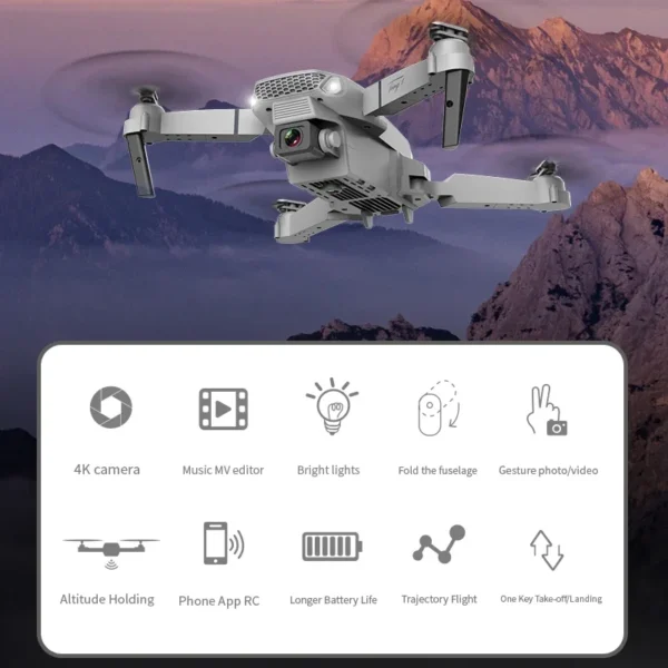 2025 New E88 Pro WIFI FPV Drone Wide Angle HD 4K 1080P Camera Height Hold RC Foldable Quadcopter Dron Helicopter Toys Gift - Image 6