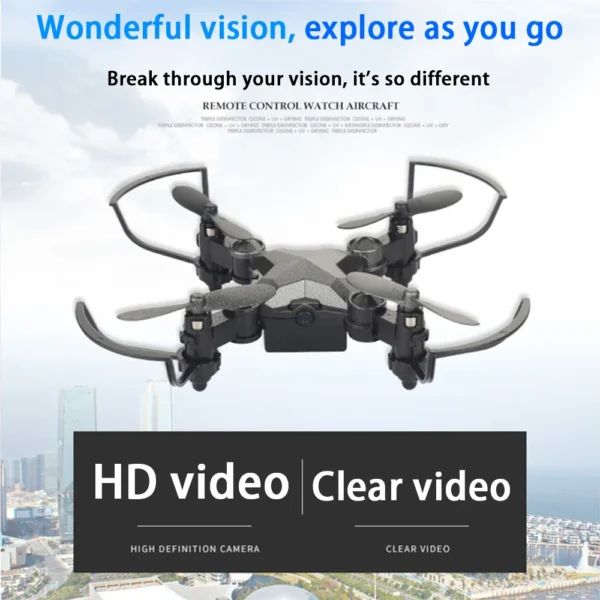 Luggage Mini Drone - High Definition Aerial Photography WIFI Four Axis Folding Remote Control Watch Sensing Aircraft Gifts - Image 2