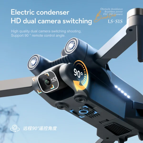 S1S Mini Drone with 4K HD Camera Brushless Optical Flow Intelligent Obstacle Avoidance Foldable RC Quadcopter Gift Small Dron - Image 3