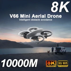 V66 Mini Rc Aerial Drone 8k Professinal Wide Angle Hd Dual Camera Intelligent Obstacle Avoidance Helicopter Drone Toy