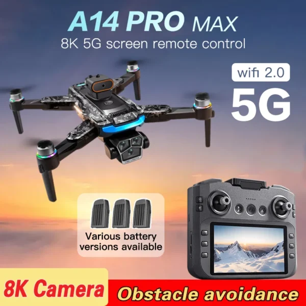 For Xiaomi A14 PRO MAX Drone Remote control with screen 8K 5G GPS Professional HD Aerial Photography Quadcopter Brushless drone