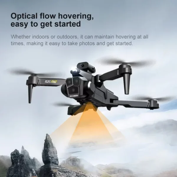 2 Batteries K10 MAX: 3 Camera Remote Control Drone with SD Three ESC Camera Optical Flow Positioning 360° Obstacle Avoidance 2.4 - Image 4